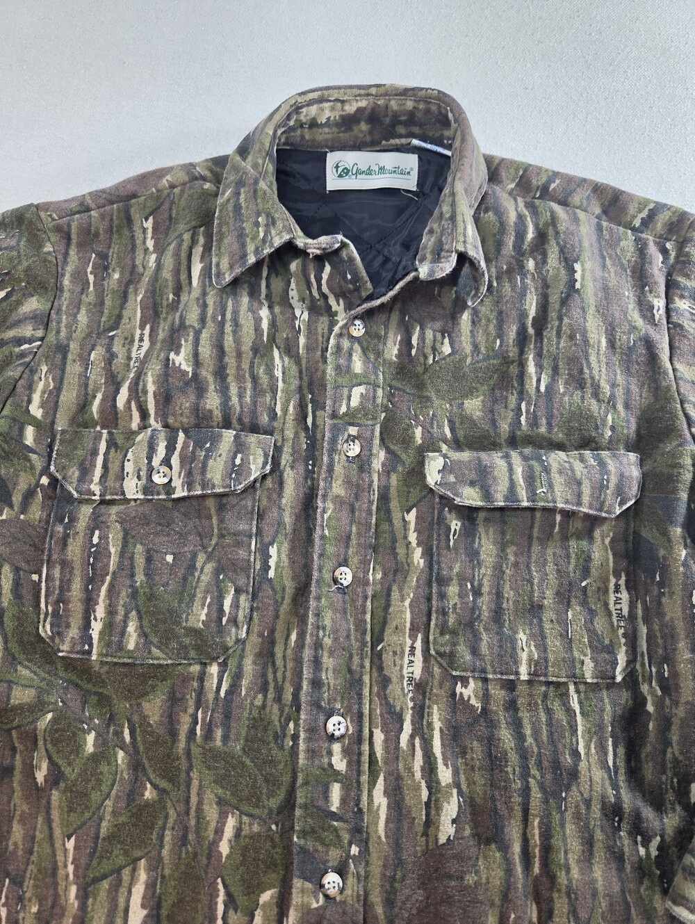 Vintage Gander Mountain Camo Quilt Lined Shirt Jacket USA Made Large - Picture 2 of 8